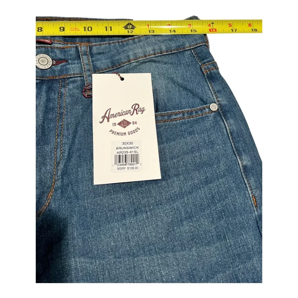 NWT‎ American Rag Brunswick Men's Jeans 30x30 Slim Fit Blue Denim Motorcycle
